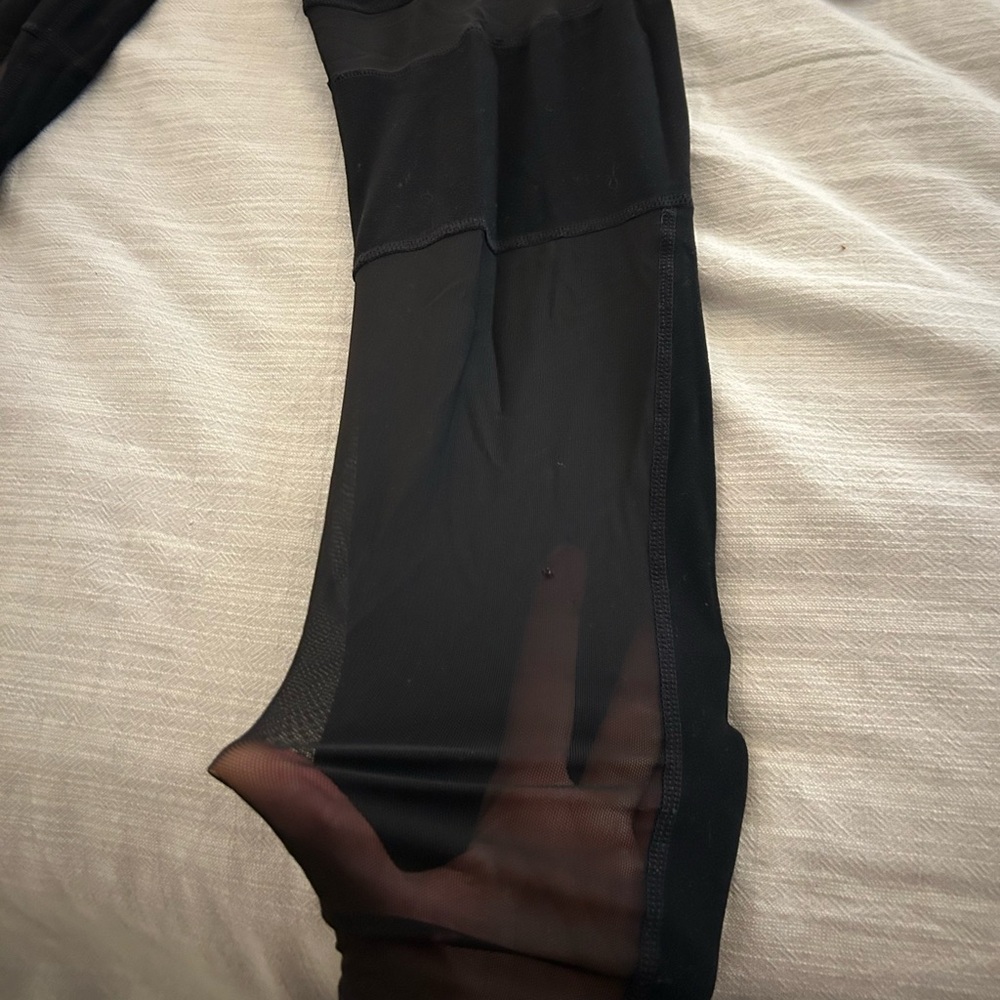 Athleta black elevation crop with mesh - Picture 3 of 4